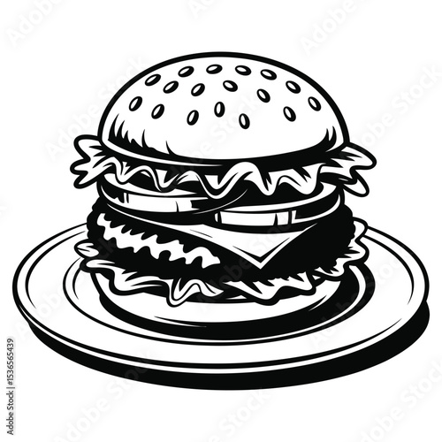 hamburger on a plate