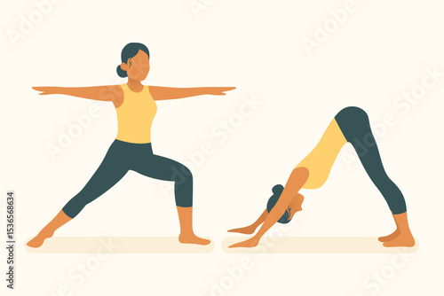 Glute bridge and bird-dog exercises used in pilates and yoga to build core, back, and leg strength, improve balance and stability