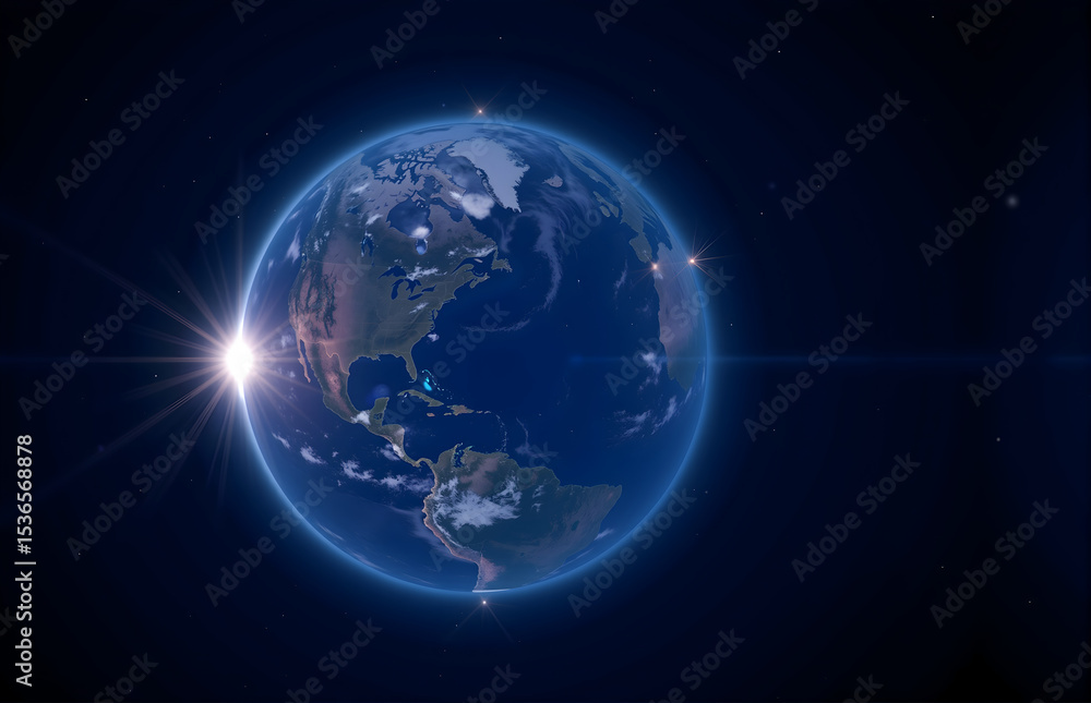 Fototapeta premium Earth from Space Perspective