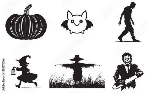 halloween icons set