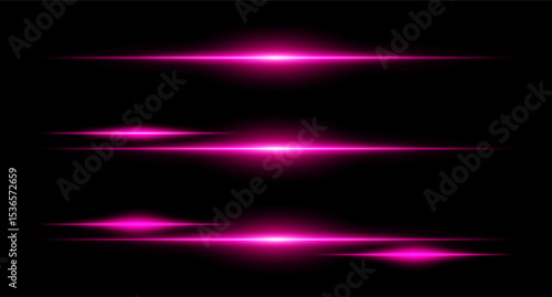 Horizontal glowing beams in layered layout with smooth edges and intensity gradients, ideal for interface design or sci-fi visuals.