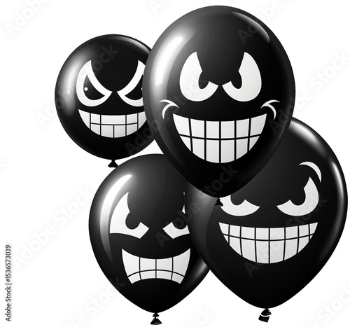 menacing black balloons wit...