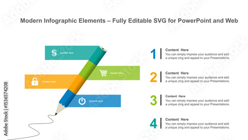 Modern Infographic Elements – Fully Editable SVG for PowerPoint, Web, Illustrator, and most vector-based applications. Ideal for presentations, infographics, and business slide designs.