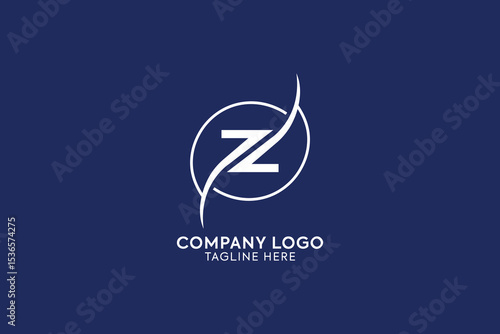 letter Z forming circle in a wave shape, latter z wave iconic business corporate logo, lette z 