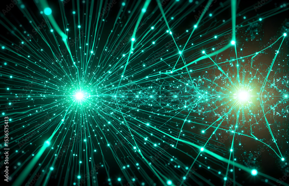 Fototapeta premium Tech Particle Network Lines