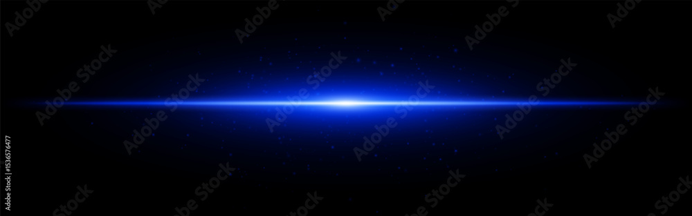 Fototapeta premium Light burst set icon. Aqua horizontal flash with subtle particles and gradient beam on dark background, perfect for tech or digital interface themes.