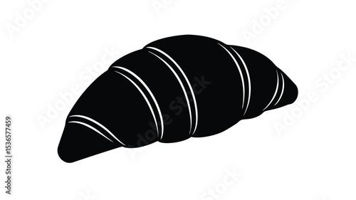 Silhouette of a single croissant pastry