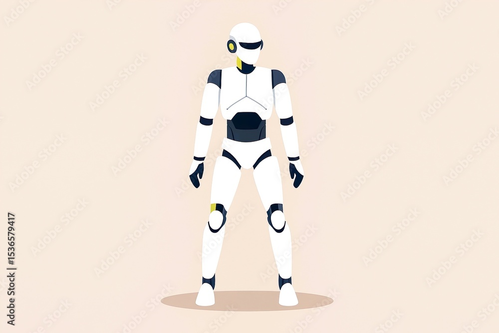 Fototapeta premium White humanoid robot standing upright 