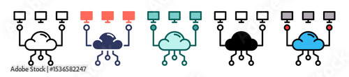Cloud Computing multiple icon
