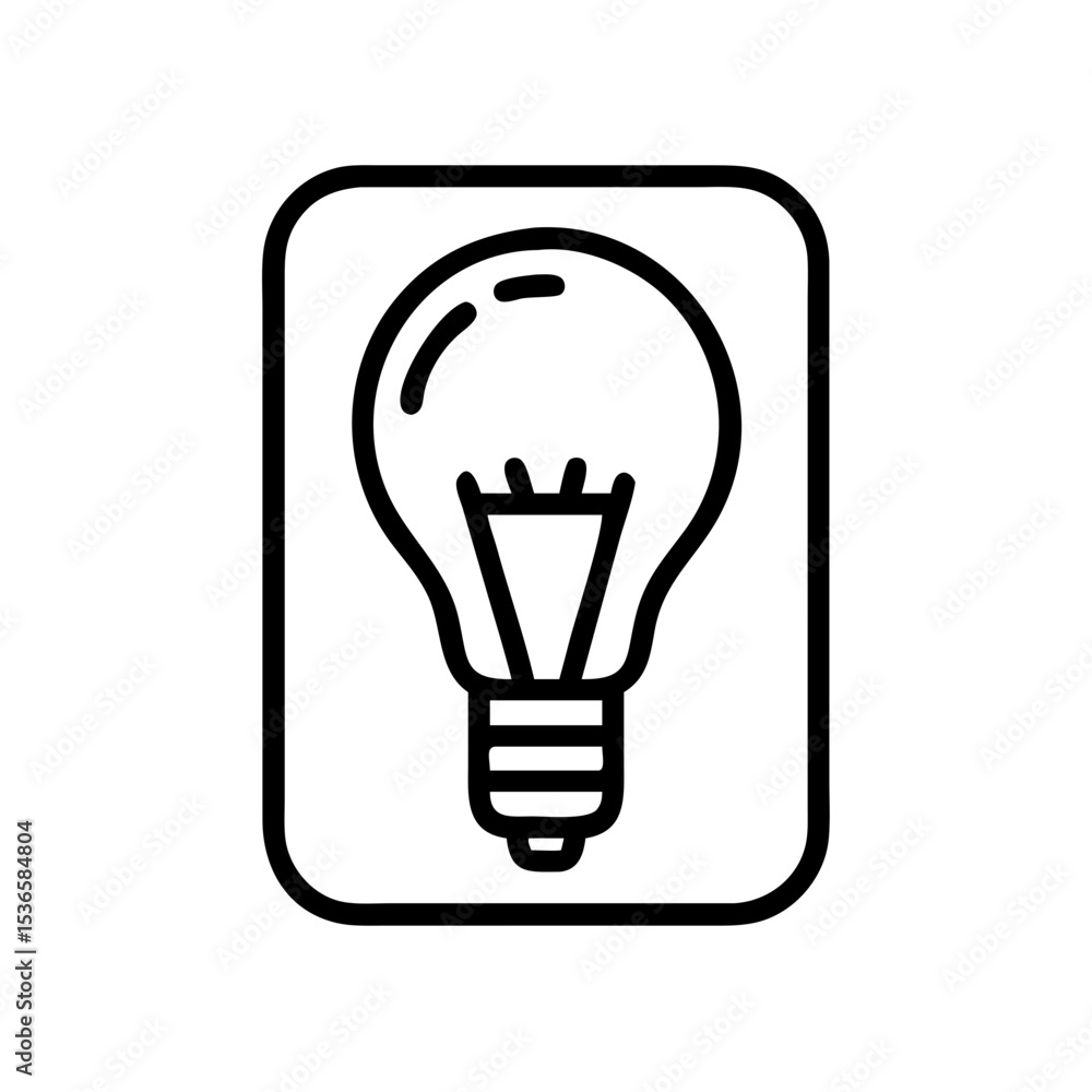Smart Lightbulb Icon in Outline Style Smart Lightbulb Icon in Outline Style