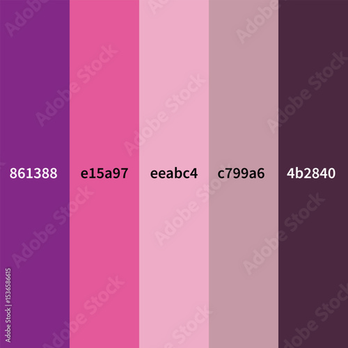 Vibrant Pink and Purple Color Palette – Editable EPS Vector Swatch for Web, Print, and Graphic Use