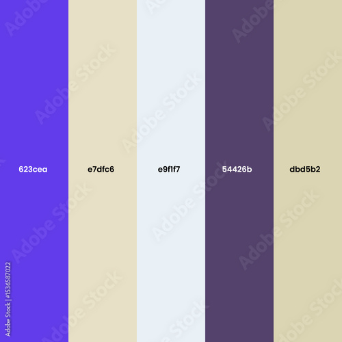 Striped Color Palette in Beige, Purple, and Grey Tones with Hex Codes – Aesthetic Design Background