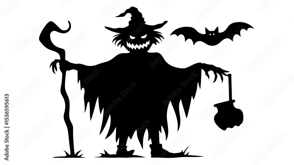 Obraz premium Silhouettes ghost monster character halloween