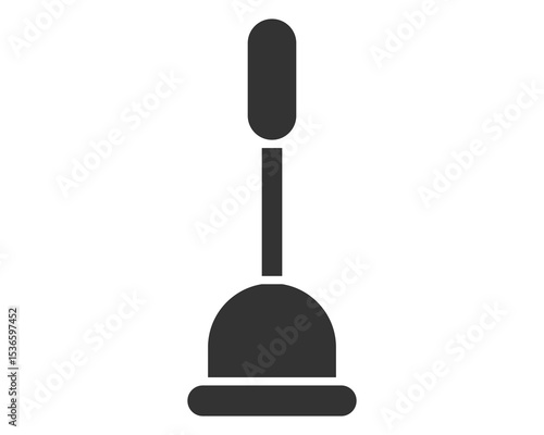 Simple, clean graphic of a plunger. Symbol of unblocking, fixing problems, or home repair. Perfect for plumbing services, DIY projects or general household needs.