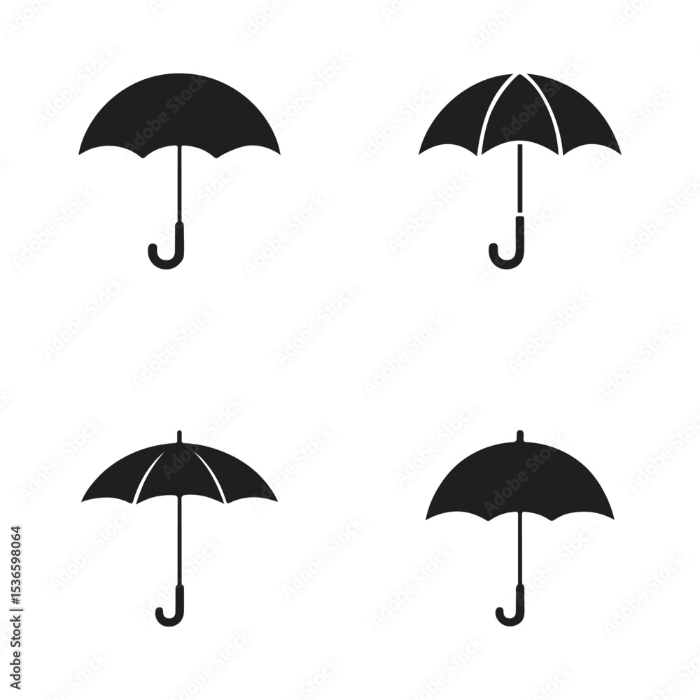 Umbrella icon set vector. Umbrella icon set vector.
