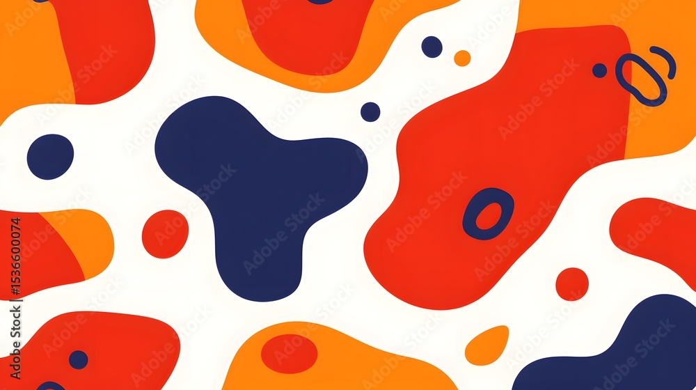 Fototapeta premium Abstract Red Orange Blue Fluid Shapes Background