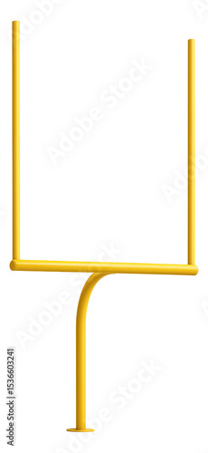 Yellow American football goalpost illustration showing the iconic upright structure on transparent background.