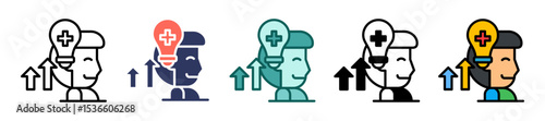 Mental Fatigue multiple icon