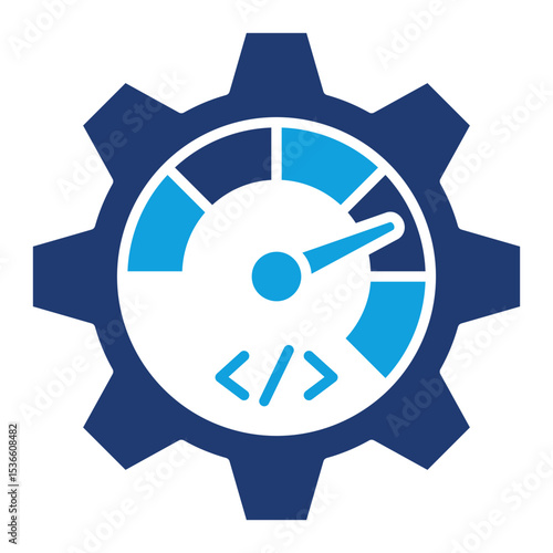 Performance Optimization Flat Blue Icon