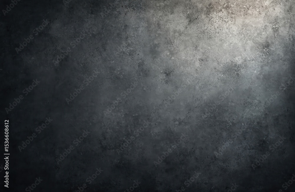 Fototapeta premium Dark grey cement wall texture background. Abstract black, gray colors with a light white gradient design. Old, grunge, rough structure. Perfect for web design or artistic backgrounds.