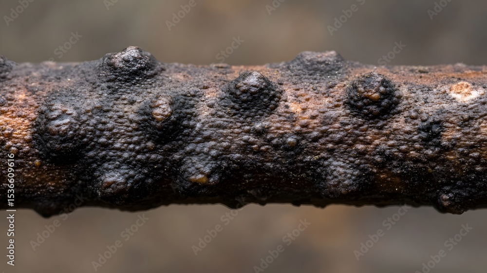 Fototapeta premium Extreme Closeup of Dark Brown Bark with Bumps and Texture