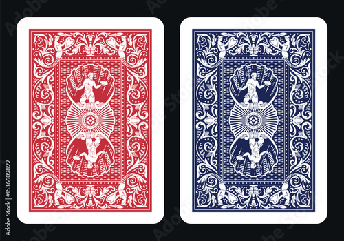The reverse side of a playing card - back side reverse of playing cards pattern vector