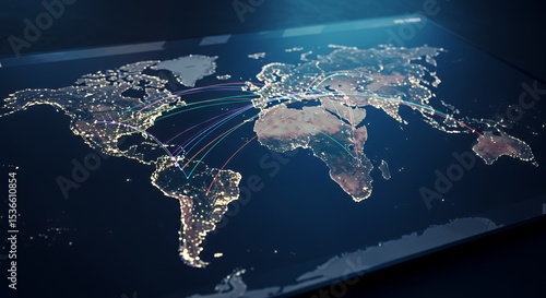 Global Network Connections: A Visual Representation of Worldwide Interconnectivity