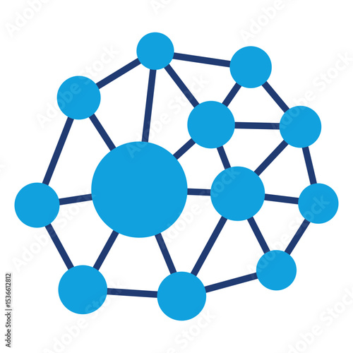 Nano Technology Flat Blue Icon