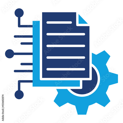 Data Extraction Flat Blue Icon