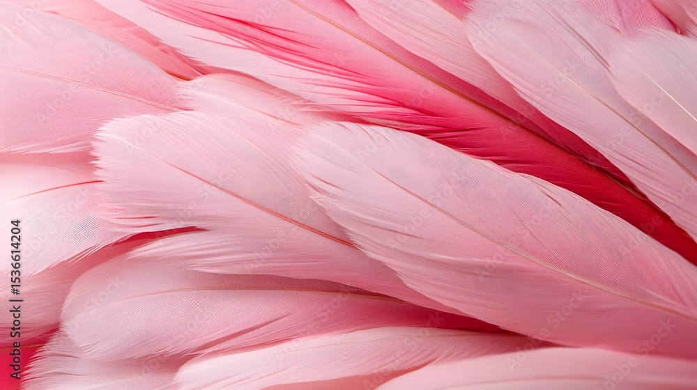 Naklejka premium Pink and Red Feathers Background Texture Soft Pastel Avian Plume