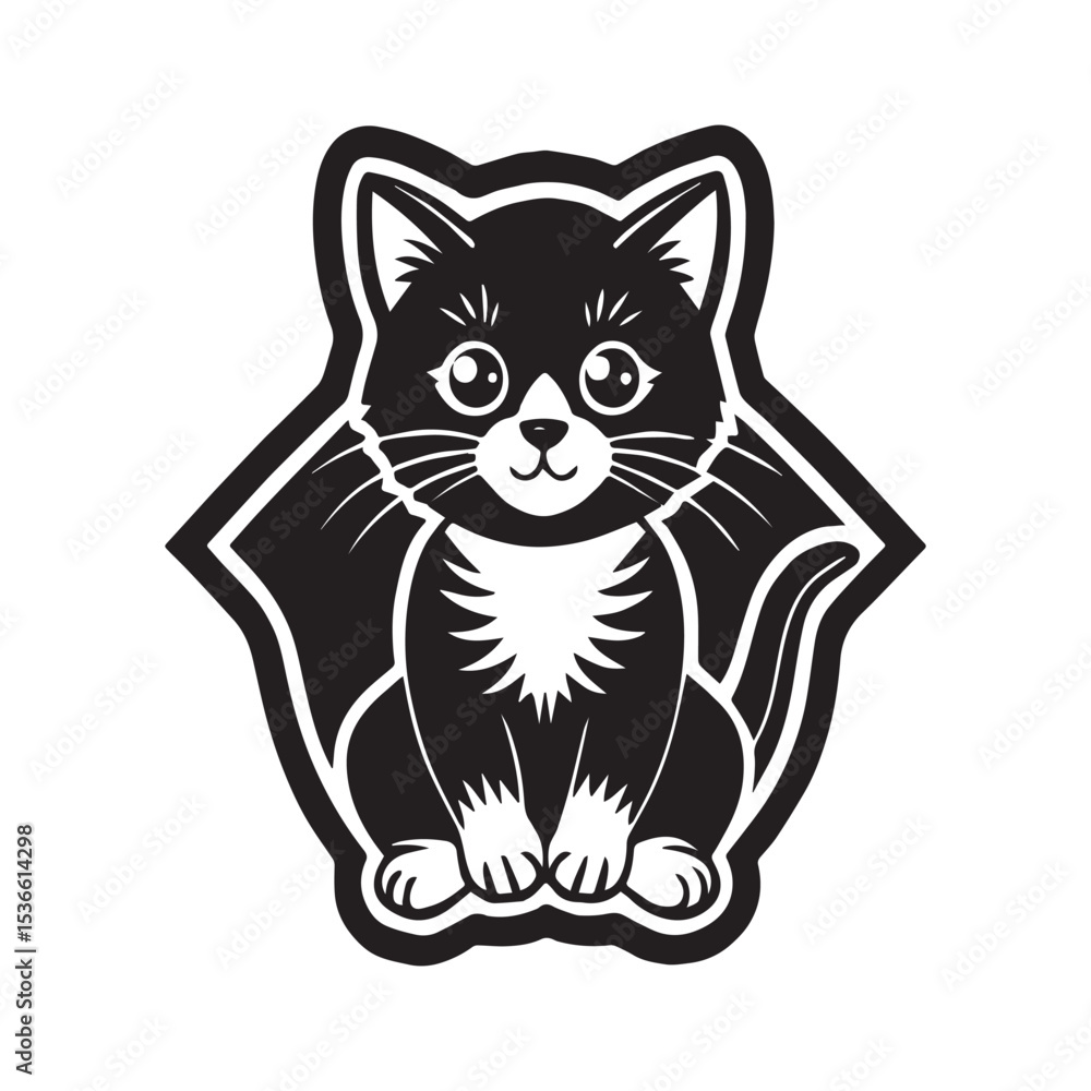 Fototapeta premium Cat illustration vector logo sticker silhouette 