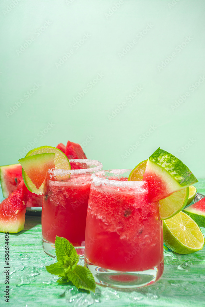 Cold watermelon margaritas Cold watermelon margaritas