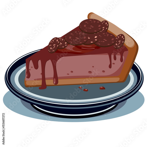 Chocolate cheesecake on a plate