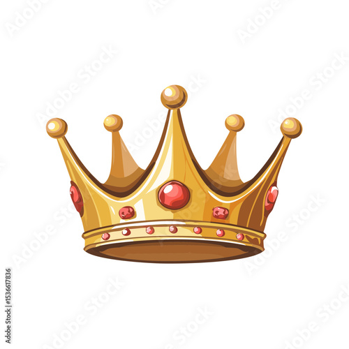 Cartoon illustration of a golden crown with gems on a black background