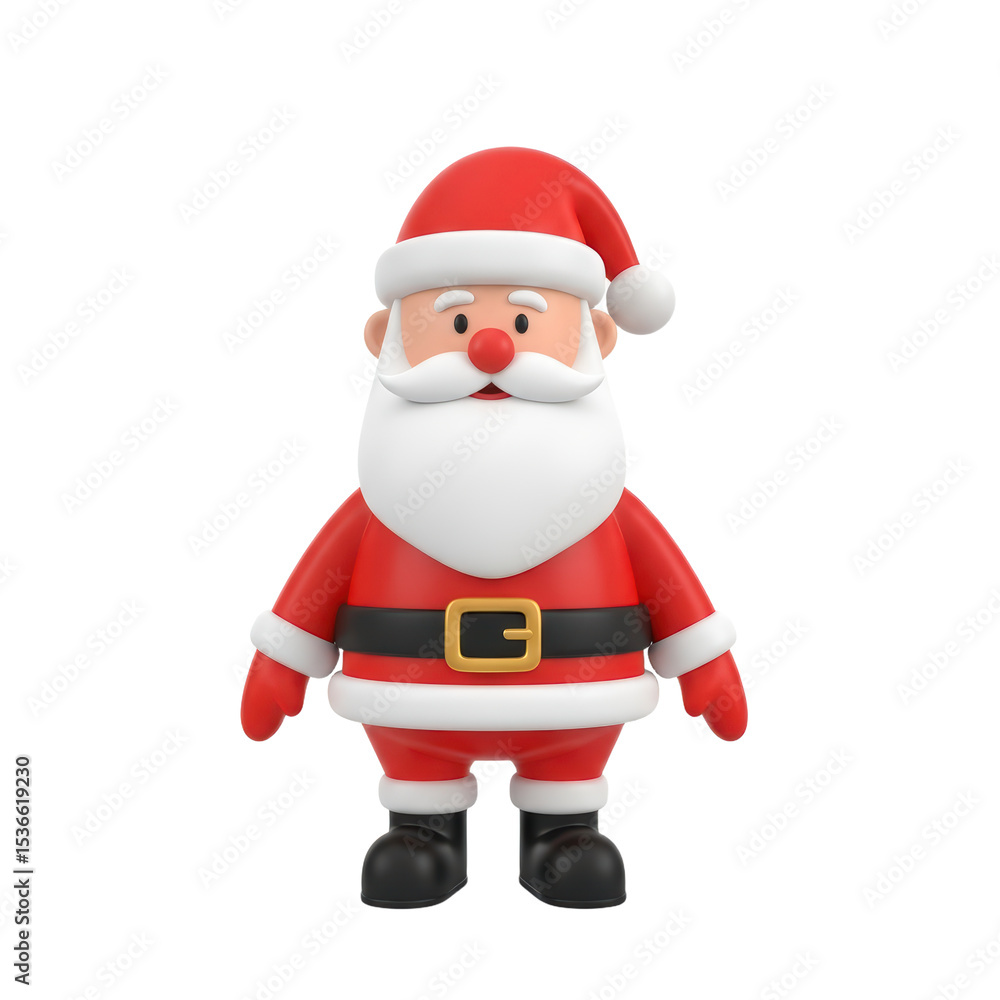 Cartoon Santa Claus Figure with Red Suit White Beard Black Boots Holiday Decor Cartoon Santa Claus Figure with Red Suit White Beard Black Boots Holiday Decor