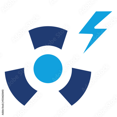 Free Download Nuclear Power Flat Blue Icon - GFXLoad