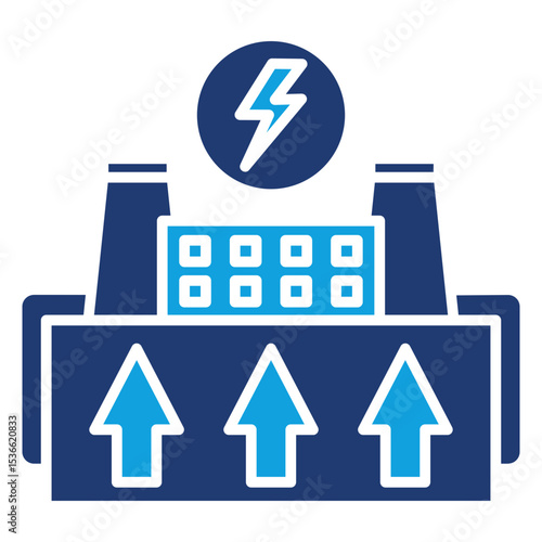 Geothermal Energy Flat Blue Icon