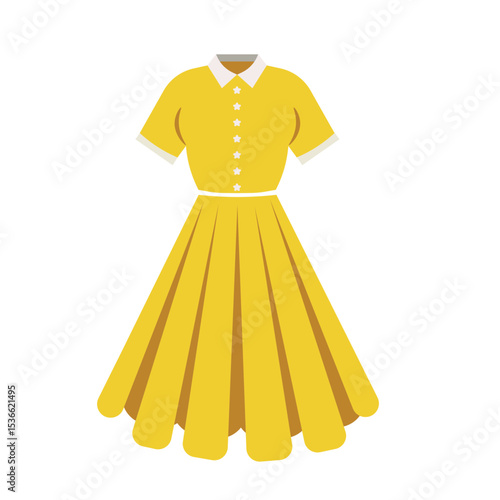 yellow dress on a white background