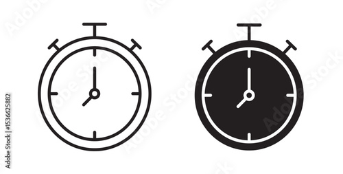 Stopwatch icon  Symbol in Line Art Style for Design, Presentation, Website or Apps Elements. Sport equipage symbol illustration.