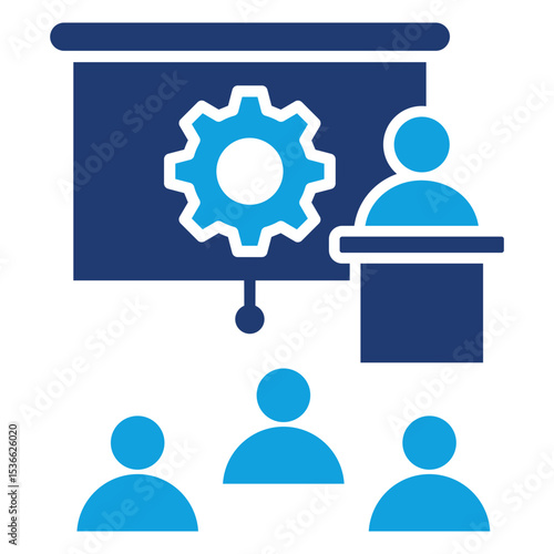 Presentation Flat Blue Icon