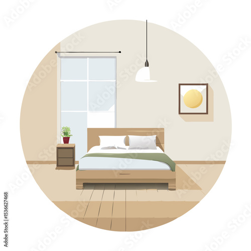 modern bedroom interior with bed