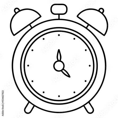 Alarm Clock Vector Illustration | Generative AI & Linocut Silhouette Design