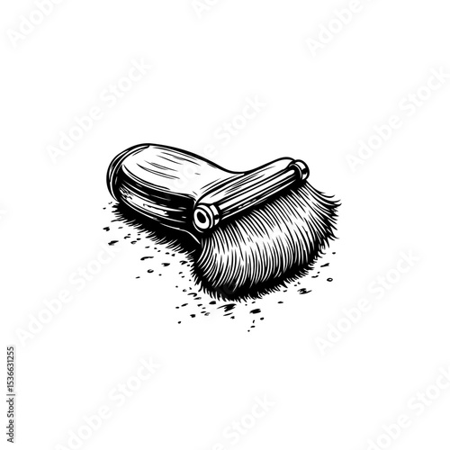 Vintage Shaving Brush Illustration for Barber Shop or Grooming Service Branding Designs