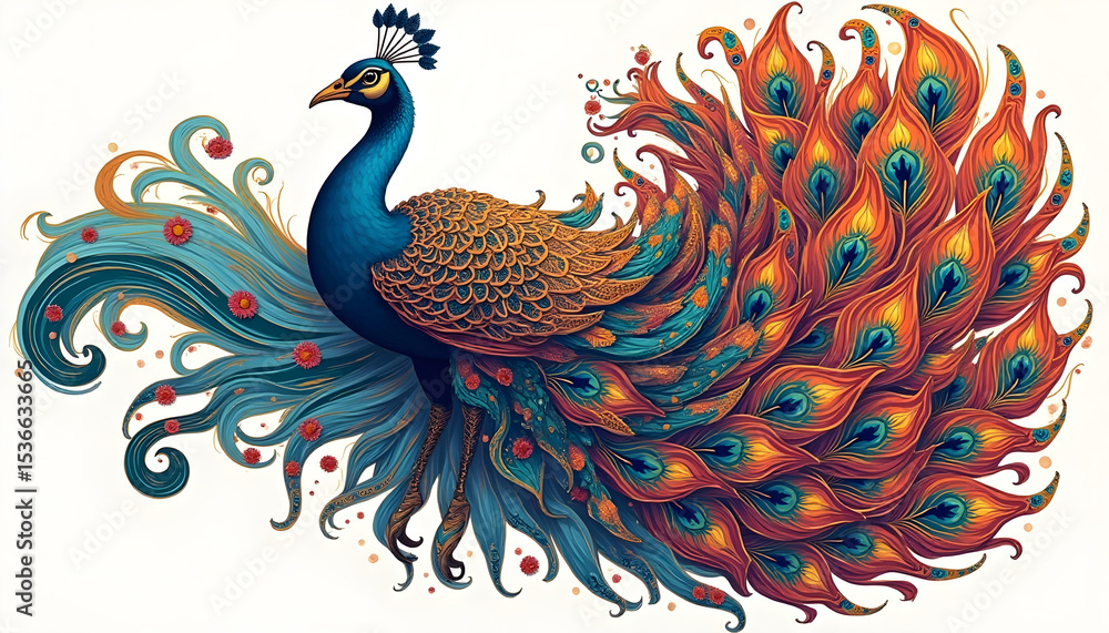 Fototapeta premium peacock design pattern art