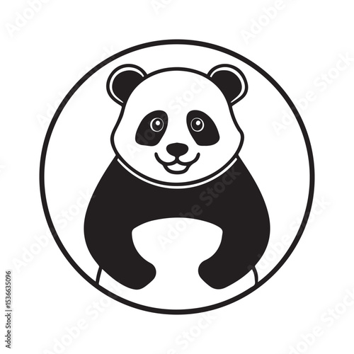 panda silhouette vector illustration logo sticker