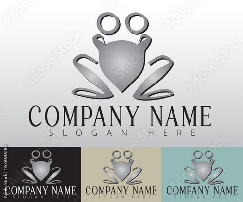 A contemporary frog symbol illustrates flexibility, making it an excellent brand identity choice.