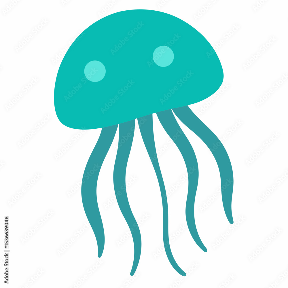 Naklejka premium jellyfish on white background