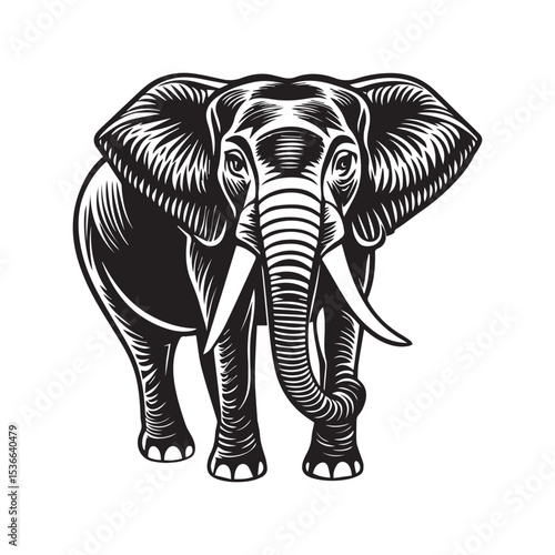Wallpaper Mural Elephant silhouette vector illustration logo sticker Torontodigital.ca