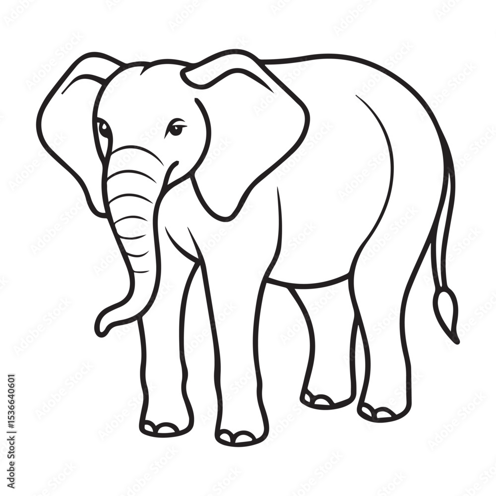 Fototapeta premium Elephant silhouette vector illustration logo sticker