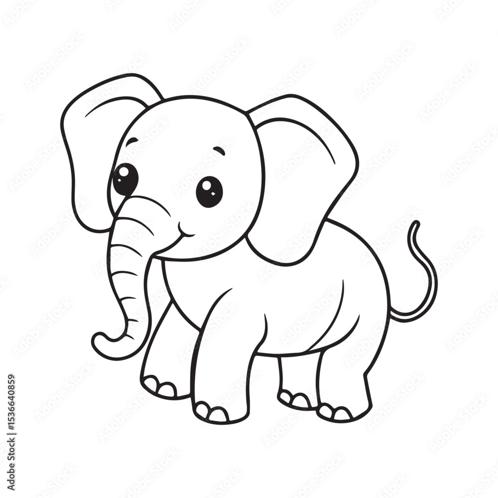 Fototapeta premium Elephant silhouette vector illustration logo sticker